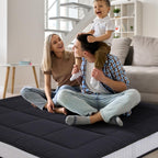 MAXYOYO 6" Extra Thick Floor Futon Mattress, Foldable Japanese Floor Mattress for Adults, Roll Up Tatami Pad for Guest Room, Black, Queen