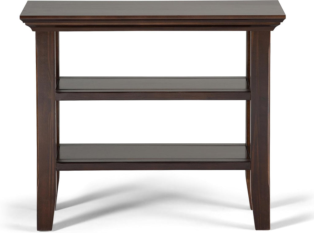 SIMPLIHOME Acadian Solid Wood 14 inch Wide Transitional-Style Narrow Side Tables in Brunette Brown for the Living Room and Bedroom (Set of 2)