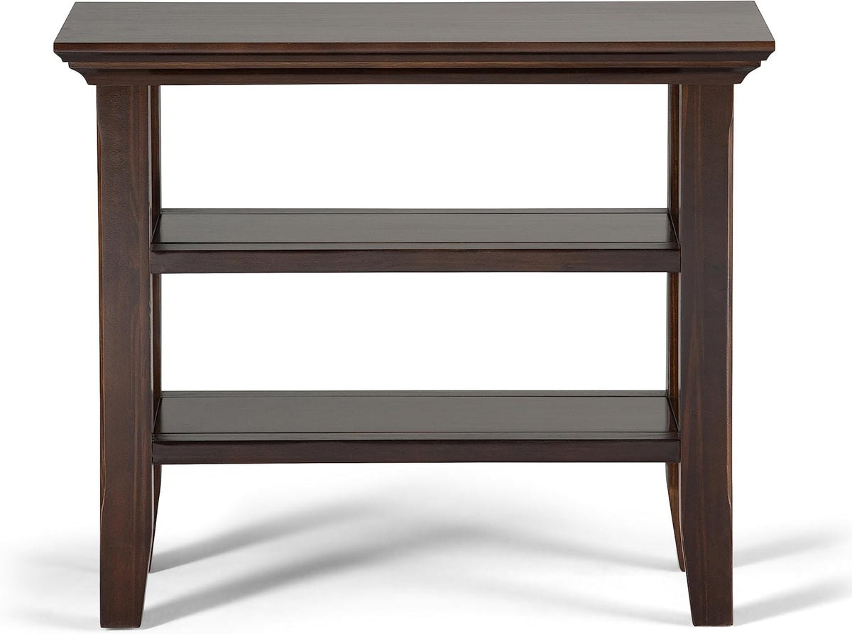 SIMPLIHOME Acadian Solid Wood 14 inch Wide Transitional-Style Narrow Side Tables in Brunette Brown for the Living Room and Bedroom (Set of 2)