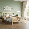 10 Inch Bamboo Queen Size Bed Frame with Headboard and Footboard