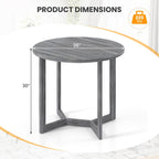 Giantex 36" Round Dining Table for 4, Kitchen Table with Wing-Shaped Base, Wood Grain Tabletop, 220Lbs Capacity, Coffee Tables for Dinette, Dinner, Dining Room, Living Room, Restaurant (Grey)