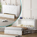 BALUS Queen Murphy Bed, Murphy Cabinet Bed with 2 Storage Drawers &USB Charging Station, Space-Saving Murphy Beds for Living Room/Bedroom, White