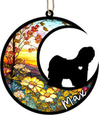 Personalized Dog Memorial, Custom Name Lhasa Apso Dog Christmas Ornament with Name, Custom Breeds, Pet Loss Light Catcher, Gifts for Lovers Loss of Pet Sympathy on Mothers Day Christmas