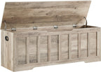 VANKILEY 51.2" Storage Chest Extra Large,Wooden Storage Bench,Greige | Chest with 2 Safety Hinges, 51.2*15.7*19.1inches, Wooden Trunk for Bedroom, Livingroom,Entryway,Easy Assembly.