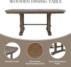6-Piece Dining Table Set, 60inch to 78inch Extendable Wood Dining Table with Removable Leaf, Kitchen Table Set with 4 Upholstered Side Chair and Bench, Dining Table Set for 6 (Brown)