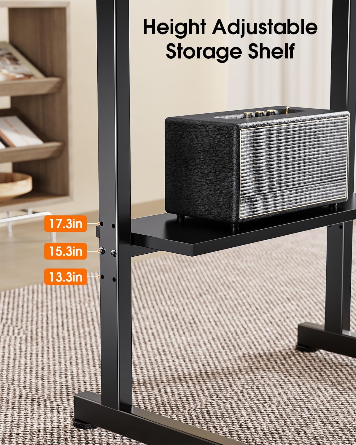 Heavy Duty Floor TV Stand for 50-100 Inch TVs, 220 lbs, Max VESA 800x600mm | Large Height Adjustable Tall Steel TV Cart with Storage Shelf for Living Rooms, Offices, Gyms, Classrooms, and Events, Black