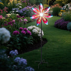 MUMTOP Wind Spinner Outdoor Large, 62 Inch Metal LED Solar Wind Sculptures Windmill for Yard Art, Garden Decor