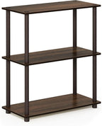 Furinno Turn-N-Tube 3-Tier Compact Multipurpose Shelf Display Rack, Walnut/Brown
