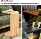 C-Shaped Side Table Solid Wood End Table for Couch (2, 27.2" H-Natural) | Suitable for Sofa and Bed, Wooden C Tables for Living Room Bedroom, Small Snack Tray Table for Space Saving