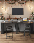 GAOMON 3 Piece Bar Table Set for 2, Bar Table and Chairs Set with with Flip Top Extension, Dining Table Set with Storage Shelves, Suitable for Small Space Kitchen Apartment, Black