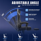 GTPLAYER Gaming Chair with Footrest, Recliner Chair with Headrest & Lumbar Support, Linkage Armrest,Ergonomic Gaming Chair 350lbs, High Back Office Home, Black