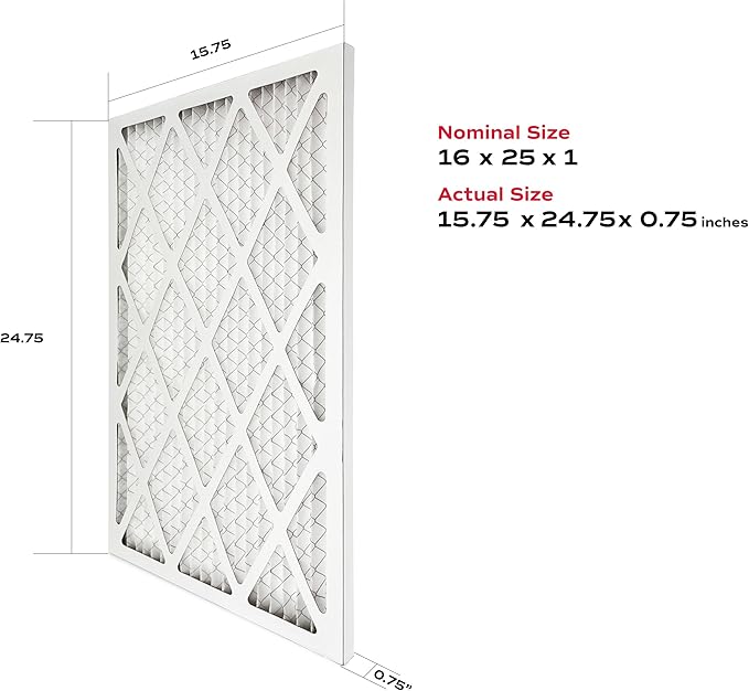 True Blue 16x25x1 MERV 11 Allergen Air Filter (4-Pack) | Electrostatic Pleated HVAC Furnace Air Filter | Replacement Filter for Home Use | Made in USA
