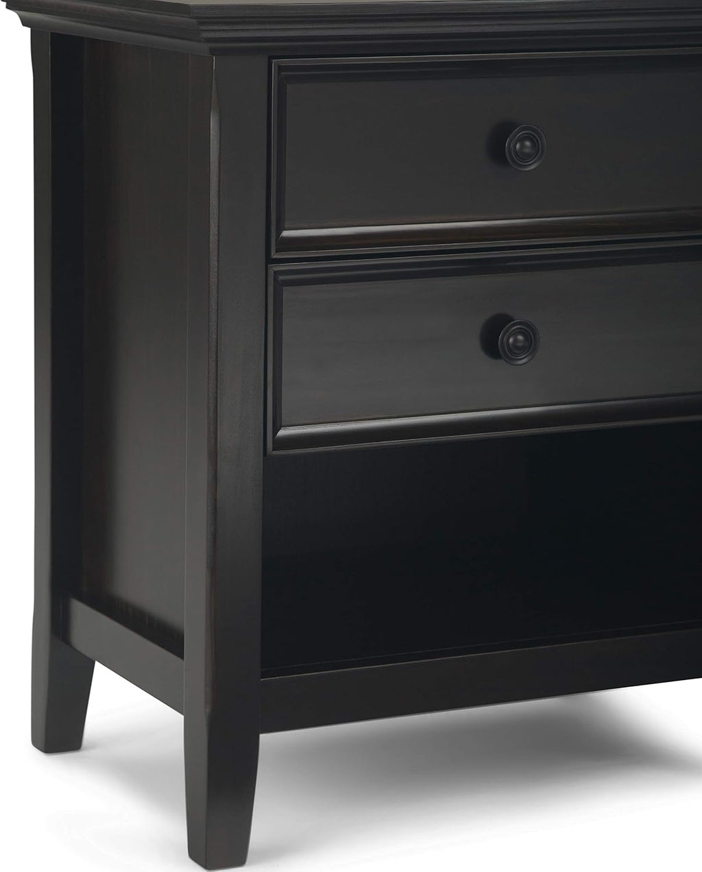 SIMPLIHOME Amherst Solid Wood 24 inch Wide Traditional-Style Bedside Nightstand Tables in Hickory Brown for the Living Room and Bedroom (Set of 2)