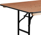 Flash Furniture 6 ft Folding Clear Coat Rectangular Banquet Table, Clear | Durable Construction, Commercial Use