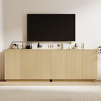 Sideboard Buffet Cabinet with Storage - 47" Fluted Coffee Bar Cabinets Credenza with Adjustable Shelves, Accent Buffets & Sideboards Console, Wood Side Board for Living Room, Kitchen, Entryway