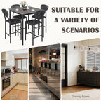 EROMMY Dining Table Set for 4, Modern Kitchen Table and Chairs with PU Leather Upholstery, Wood Dining Table with Chairs for Small Space, Dining Room, Gray