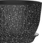 12/10/9 Inch Plant Pots, 3 Pack Large Flower Pots for Indoor and Outdoor Plants with Water Ripples, Large Plastic Flower Pots with Drainage Holes and Tray for Garden Indoor Plants