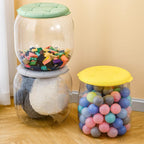 Transparent Storage Container Seat Combo, Kid-Safe Easy Handle for Movement Clear Multifunctional Storage Bin Stool