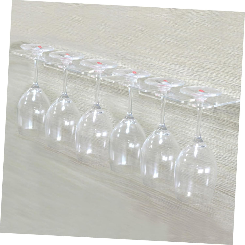 Wall-Mounted Acrylic Wine Glass Holder - 3 Positions Wine Storage Rack for Glasses Storage Hanger Space-Saving Goblet Rack