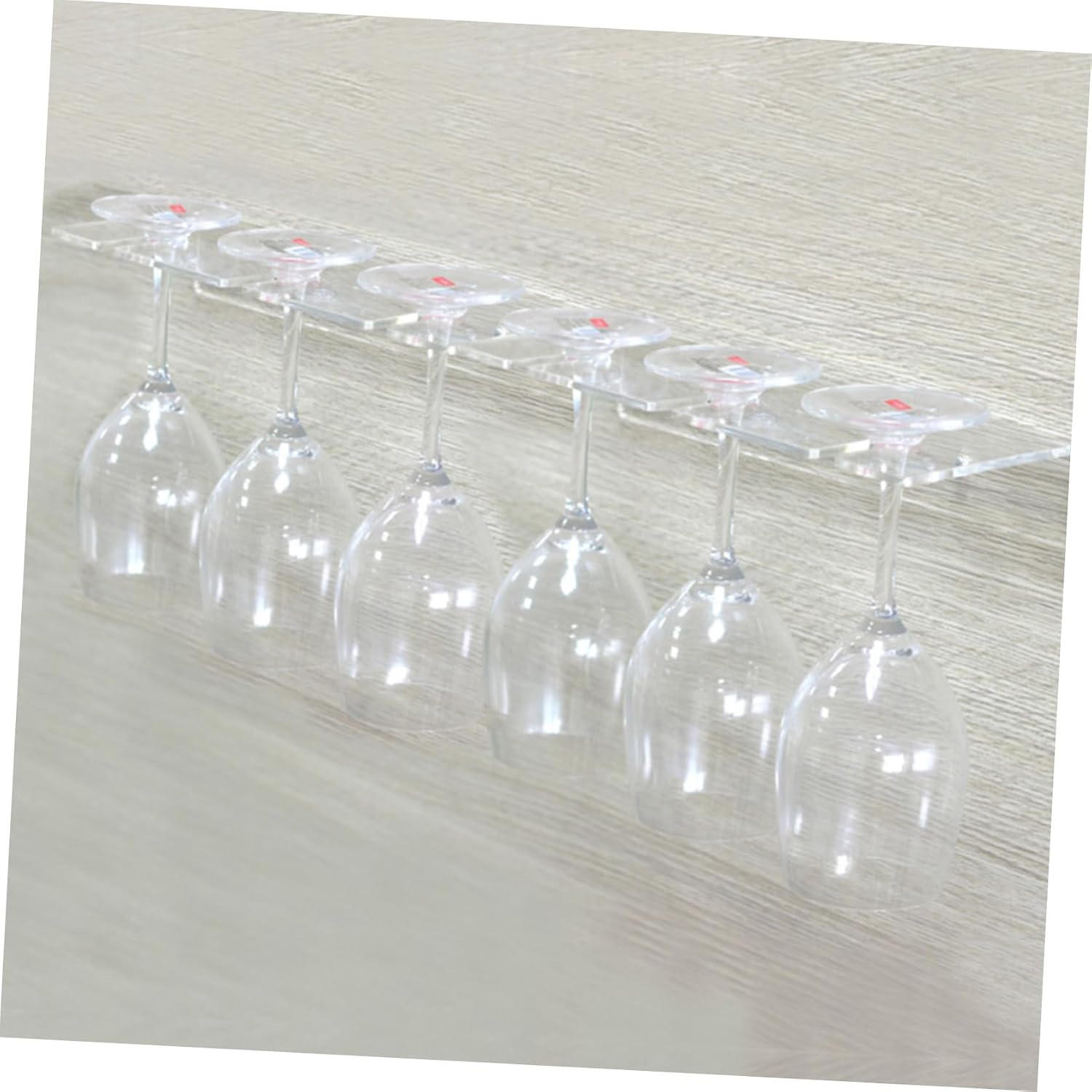 Wall-Mounted Acrylic Wine Glass Holder - 3 Positions Wine Storage Rack for Glasses Storage Hanger Space-Saving Goblet Rack
