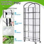 Abimars 5-Tier Greenhouse with Caster Wheel, Each Shelf Height Adjustable Metal Plant Shelf with PVC Cover for Seed Starting Trays, Seedling Pots, Plant Pots, 13x29x73inch