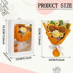 Crochet Flower Bouquet, Handmade Sunflower, Rose, and Daisy Combination, Perfect for Mother's Day, Wedding, Birthday,Anniversary, Home Decor, Ideal Gift for Women, Mom, Wife, and Friends (Orange)