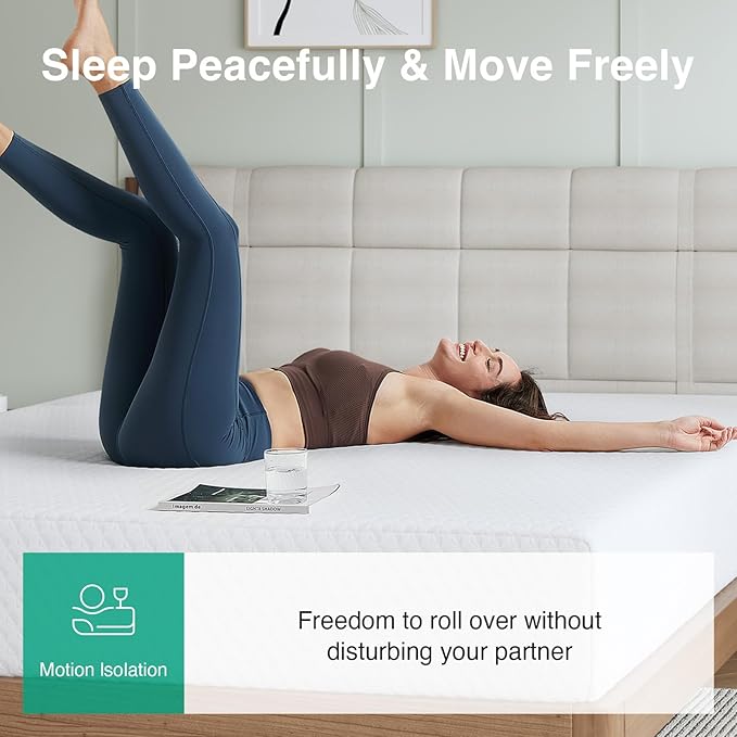 Novilla 14 Inch Queen Size Mattress, Queen Memory Foam Mattress in a Box with Cooling Wave-Cut & High-Density Support Foam for Contour Support & Motion Isolation, Medium Firm with Edge Support