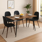 Modern Rectangular 51" Dining Table with Sturdy Metal Legs, Wooden Kitchen Table for 4, Small Space Dining Room Furniture for Apartment, Condo, Breakfast Nook, Brown