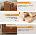 End of Bed Bench for Bedroom, 66.34'' Long King Size Vegan Leather Bench with Arms Upholstered Shoe Bench for Entryway, Hallway, Cloakroom, Window Bench (Brown PU).