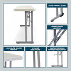 OEF Furnishings OEFBT-SEM1896 Commercial-Grade Premium Industrial Seminar Folding Table with Thick Blow-Molded Top and 16-Gauge Cantilever Steel Legs (Seminar, 18" × 96", Speckled Gray Top)