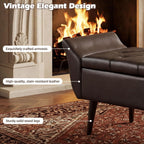 ZZW Storage Ottoman Bench 64’’Length 65L Faux Leather End of King Bed Bench