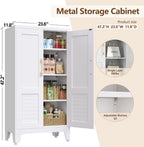 Kitchen Pantry Cabinet, 47.2" H Tall Storage Cabinet with Doors, White Freestanding Kitchen Cabinet for Kitchen, Dining Room & Pantry Organization, Adjustable Shelves, 47.2" Hx23.6 Wx11.8 D
