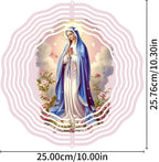 Virgin Mary Prayer Wind Spinner, Metal Wind Spinners Outdoor Indoor,Virgin Mary Hanging Garden Decor for Outside, Stainless Wind Spinners for Yard and Garden 10 inch 3D (25.76X25 CM)