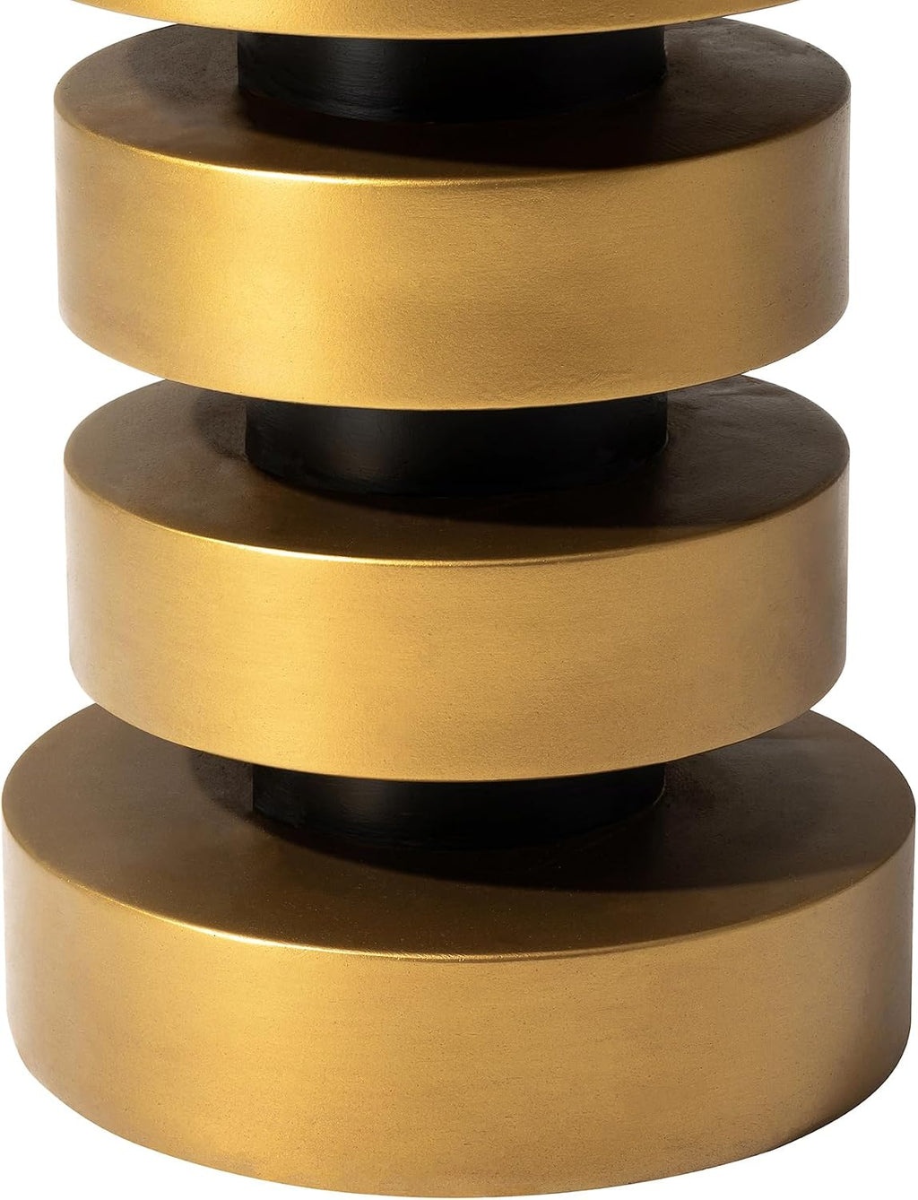 Glitzhome Gold Floating Disks Side Table & Accent Stool - 18" H Modern Antique End Table, Durable MGO Fiberglass Desk for Living Room, Holds 220 lbs, Multi-Functional & Easy to Clean