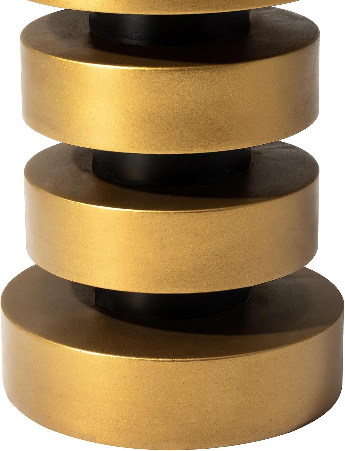 Glitzhome Gold Floating Disks Side Table & Accent Stool - 18" H Modern Antique End Table, Durable MGO Fiberglass Desk for Living Room, Holds 220 lbs, Multi-Functional & Easy to Clean