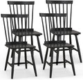 KOTEK Windsor Dining Chairs Set of 4, Wooden Kitchen Chairs with Spindle Back & Wide Seat, 400 LBS Weight Capacity, Armless Side Chairs for Dining Room, Living Room