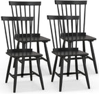 KOTEK Windsor Dining Chairs Set of 4, Wooden Kitchen Chairs with Spindle Back & Wide Seat, 400 LBS Weight Capacity, Armless Side Chairs for Dining Room, Living Room