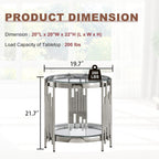 2 Tier Glass End Table with Storage, Round-Shaped Stainless Steel Side Table with Tempered Glass Top, Modern Accent Table for Living Room, Bedroom, Easy Assembly, Silver/Clear