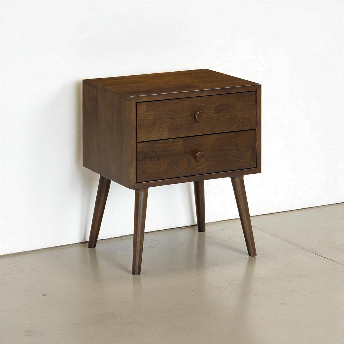 NTC Lux Nightstand with 2 Drawers, Featuring Adaptable Design, 150 lbs Load Capacity, Water-Resistant, Elevate Your Space, Easy Assembly - Dark Walnut