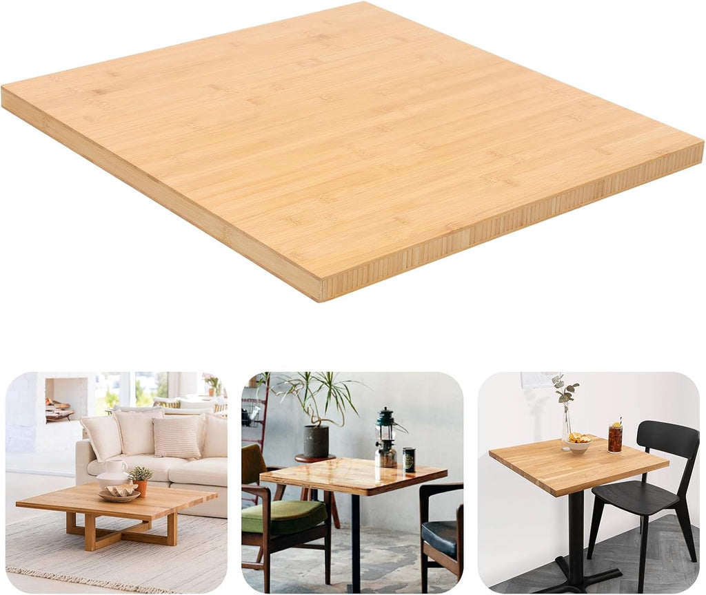 24" x 25" Butcher Block Countertop, 1.2 Inch Thick Solid Bamboo Desktop, Replacement Tabletop for Desk, Dining Table, Coffee Table, DIY Furniture, Natural Bamboo Finish