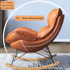 Single Rocking Chair with footrest, Made of Easy-Care Technical Fabric, ergonomically Designed for Balcony, Living Room, Bedroom, and Study Blue