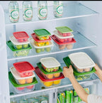 Plastic Food Storage Container Set, 4 Containers with Lids, Assorted Colors (RECTANGULAR MERRY)