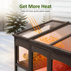 MCombo Wooden Greenhouse, Walk-in Outdoor Greenhouse with Openable Roof and Lockable Door, 0899 (Brown)