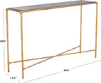 SAFAVIEH Couture Collection Jessa Brass Base & Black Marble Top Rectangular Console Table, Fully Assembled