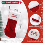 Personalized Christmas Stocking - 16-Inch Christmas Stockings with Names - Festive Needlepoint Xmas Stocking for Holiday Christmas Party Family Decor- Unique (1 pcs)
