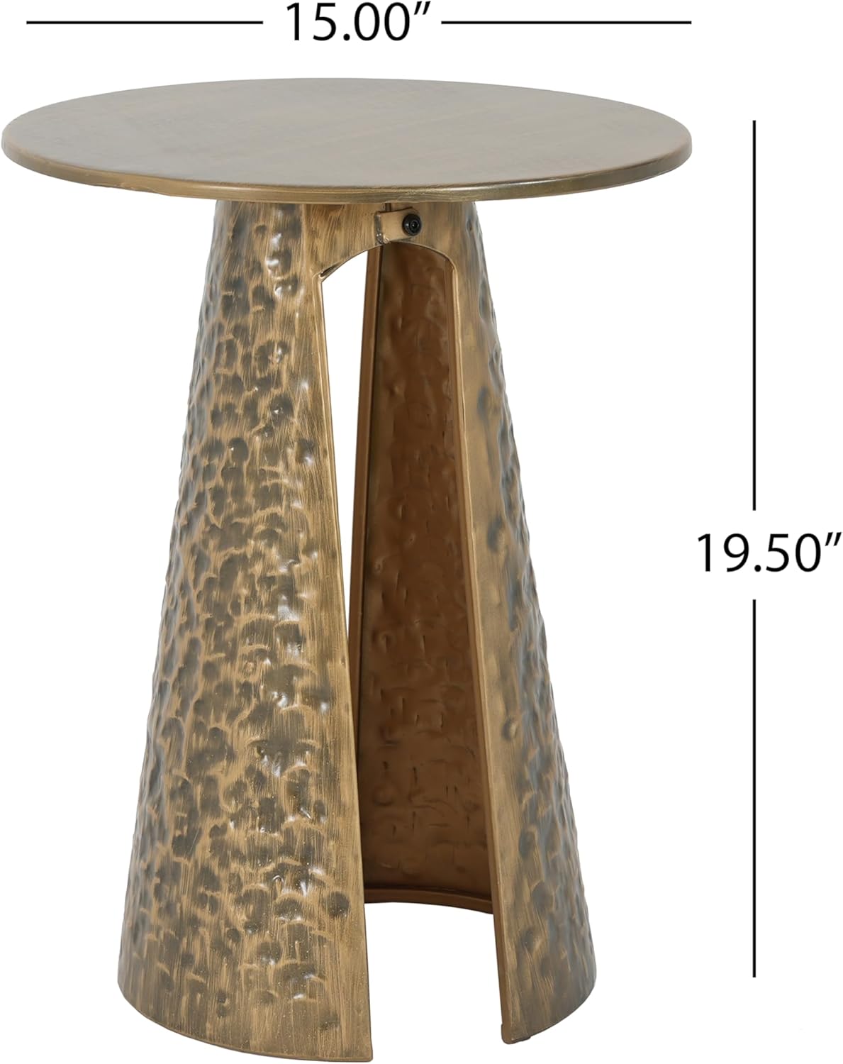 Christopher Knight Home Darton Retro Metal Coffee Table, Living Room Round Top Accent Side Table with Hand-Hammered Texture, Sofa Armchair End Table, Copper