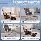 5 PCS Replacement Cushions for Glider Rockers - Thickened Non-Slip Cushions Set with Ottoman Cover & Storage Pocket, Washable & Supportive for Ultimate Comfort