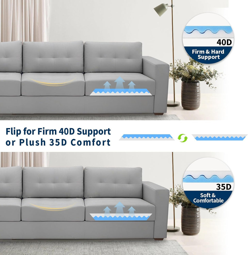 Upgraded 2-in-1 Couch Cushion Support for Sagging Cushions 22x22x2.4 - Under Sofa Cushion Support for Sagging Seat Repair Insert to Lift Couch, Ocean Blue Set of 2