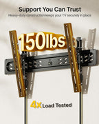 monTEK Ultra Slim Tilting TV Wall Mount for 43–95 inch TVs Holds 150 lbs | 1.2 in Low Profile, 0~-12° Tilt, 4X Safety Tested, Max VESA 800x400mm, Fits 16/18/24 in Wood Studs, Living Room, Home Theater