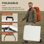 6 Foot Folding Table, Sturdy 330LBS Capacity, Reinforced Steel Legs, Foldable Design with Safety Lock, Portable Folding Table for Parties, Picnics, Weddings, Camping, 2 Pack